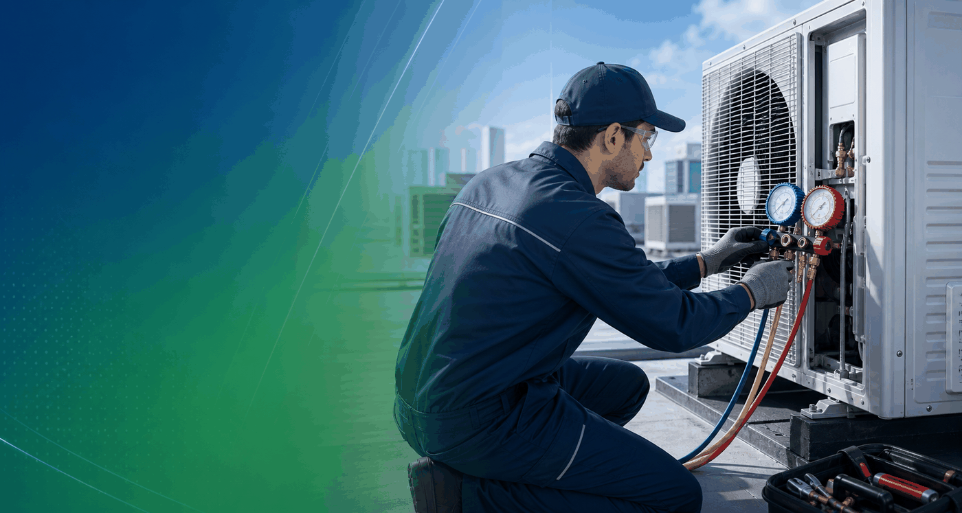 HVAC technician at work