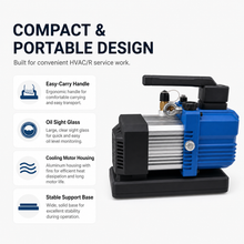 VALUE VRP-4DE compact portable design easy carry handle oil sight glass cooling motor housing stable support base detail image