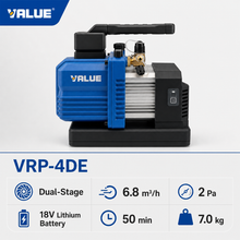 VALUE VRP-4DE cordless lithium vacuum pump specification card